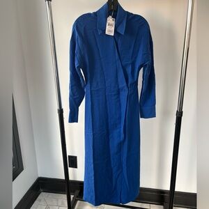 Mango Royal Blue Long Sleeve Dress